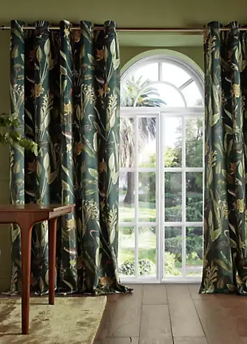 Graham & Brown Glasshouse Pair Of Lined Eyelet Curtains | Kaleidoscope