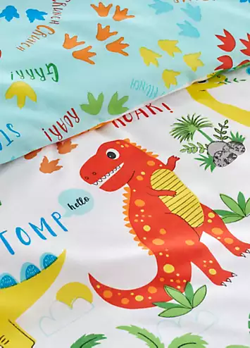 Happy Linen Co. Dinky Dino Reversible Duvet Cover Set | Kaleidoscope