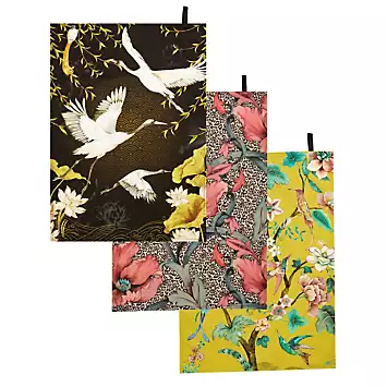 Joe Browns Set of 3 Dramatic Design Print Cotton Tea Towels | Kaleidoscope