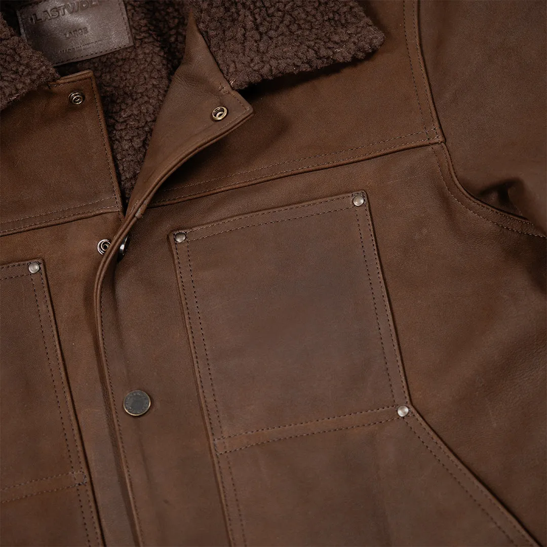 JUNEAU  LEATHER JACKET- COFFEE