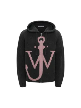 Jw Anderson Hoodie Zipped Anchor Charcoal