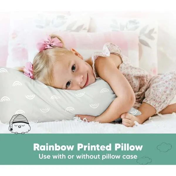 KeaBabies Toddler Pillow 13X18, Gray Rainbow (Pack Of 1)