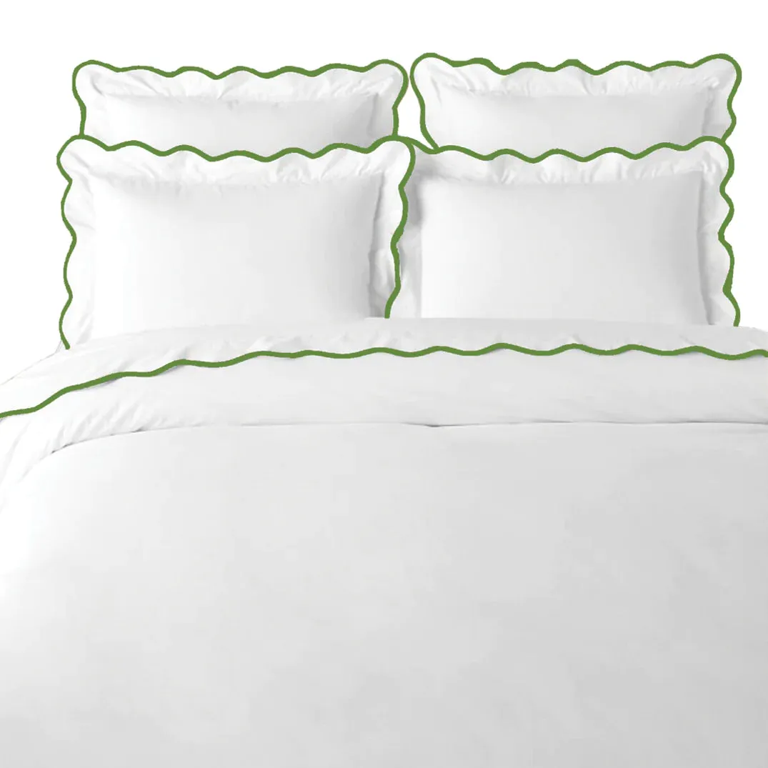 Laura Park Scalloped Euro Pillow -Green