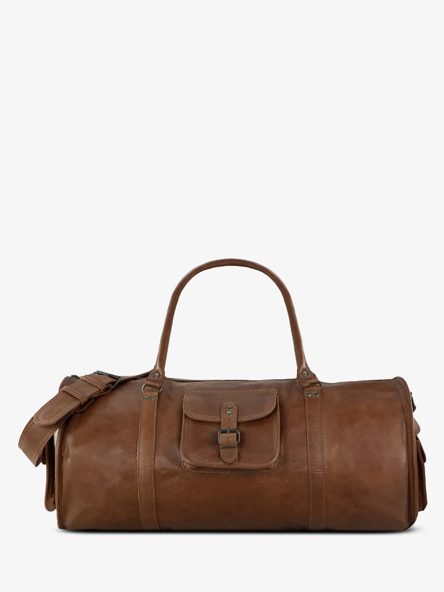 leather travel bag brown - LeVoyageur - XL Tobacco Brown | PAUL MARIUS