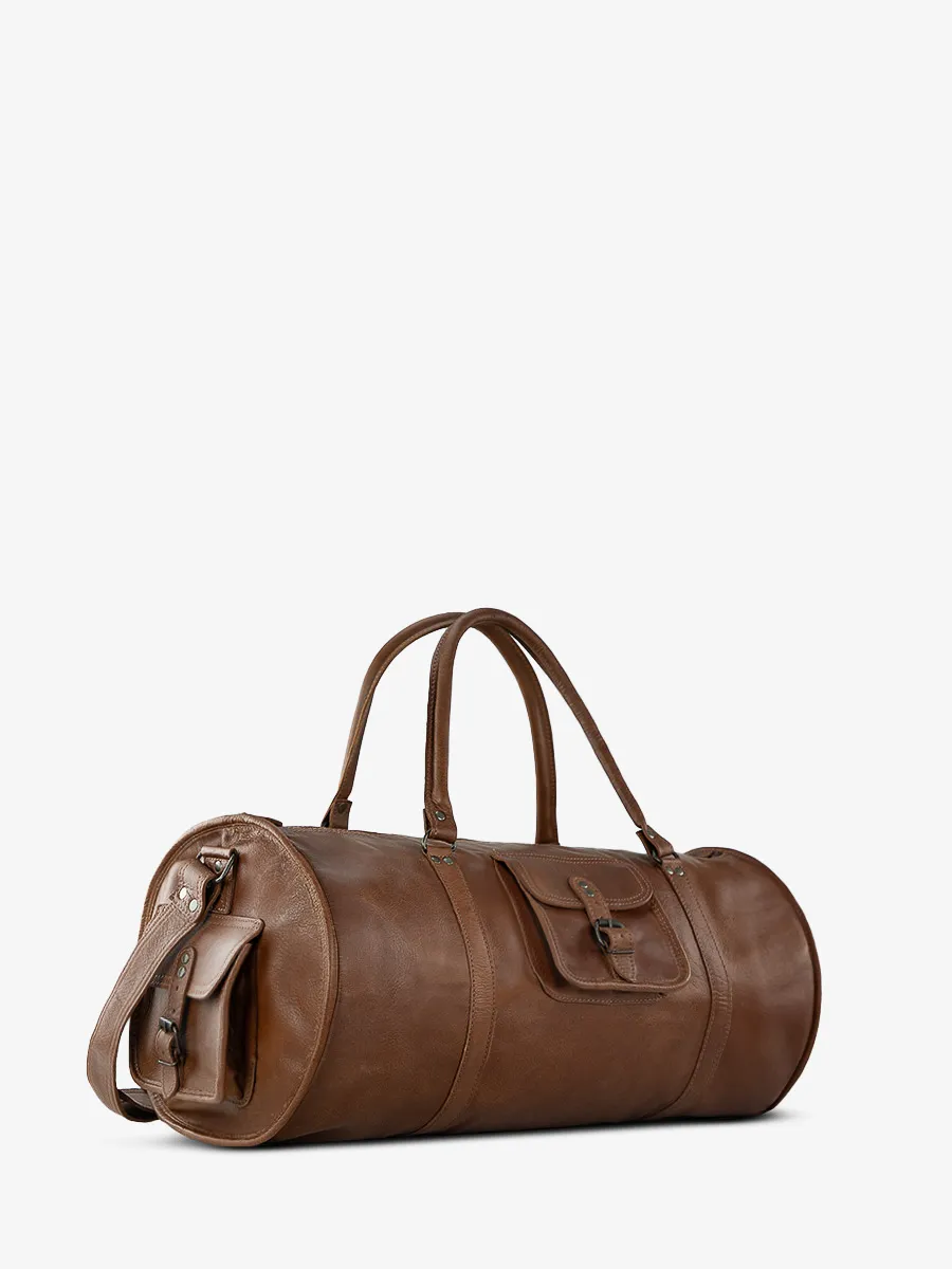 leather travel bag brown - LeVoyageur - XL Tobacco Brown | PAUL MARIUS