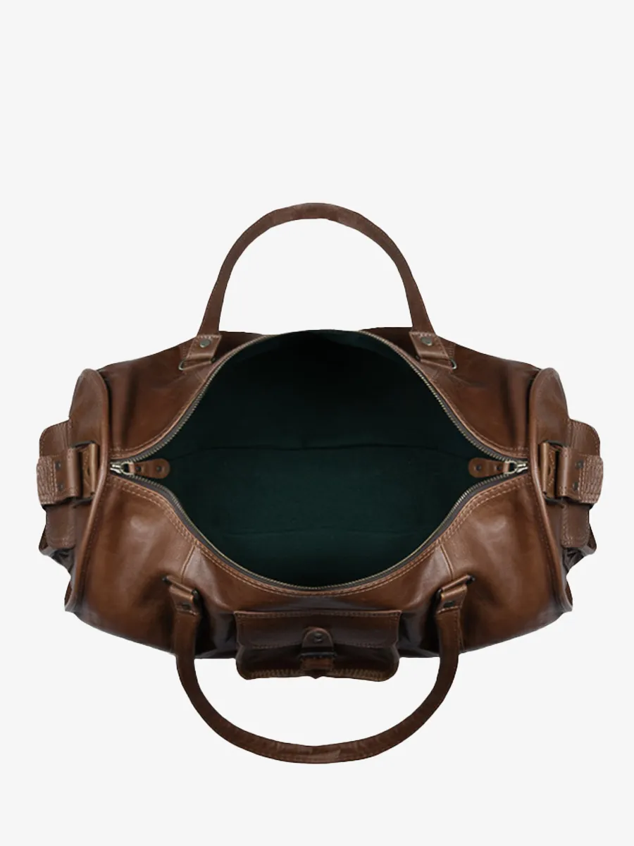 leather travel bag brown - LeVoyageur - XL Tobacco Brown | PAUL MARIUS