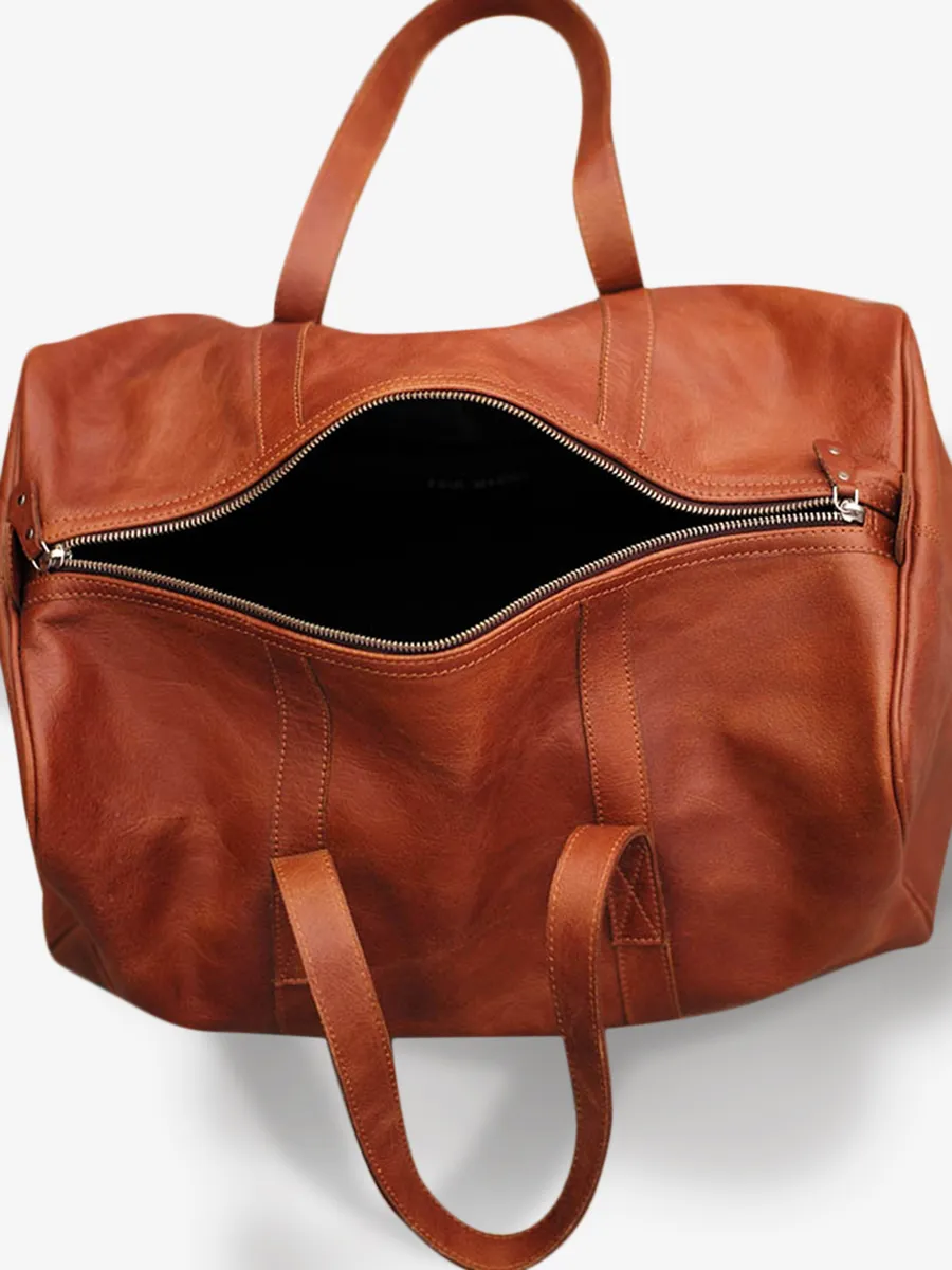 leather travel bag plane Brown - LeCabine Light Brown | PAUL MARIUS