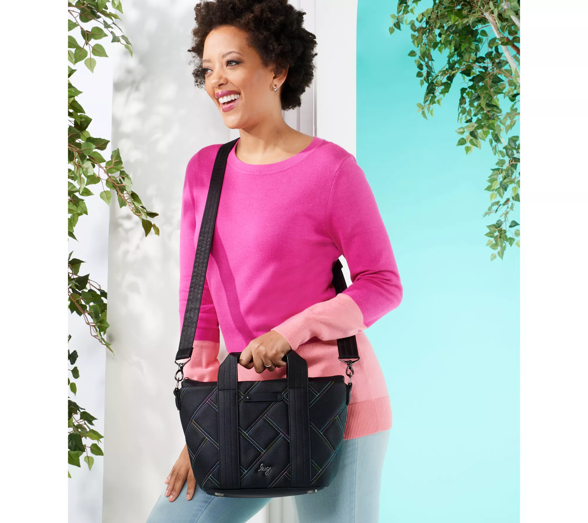 Lug Matte Luxe Crossbody with Tote Handles - Dory Medium