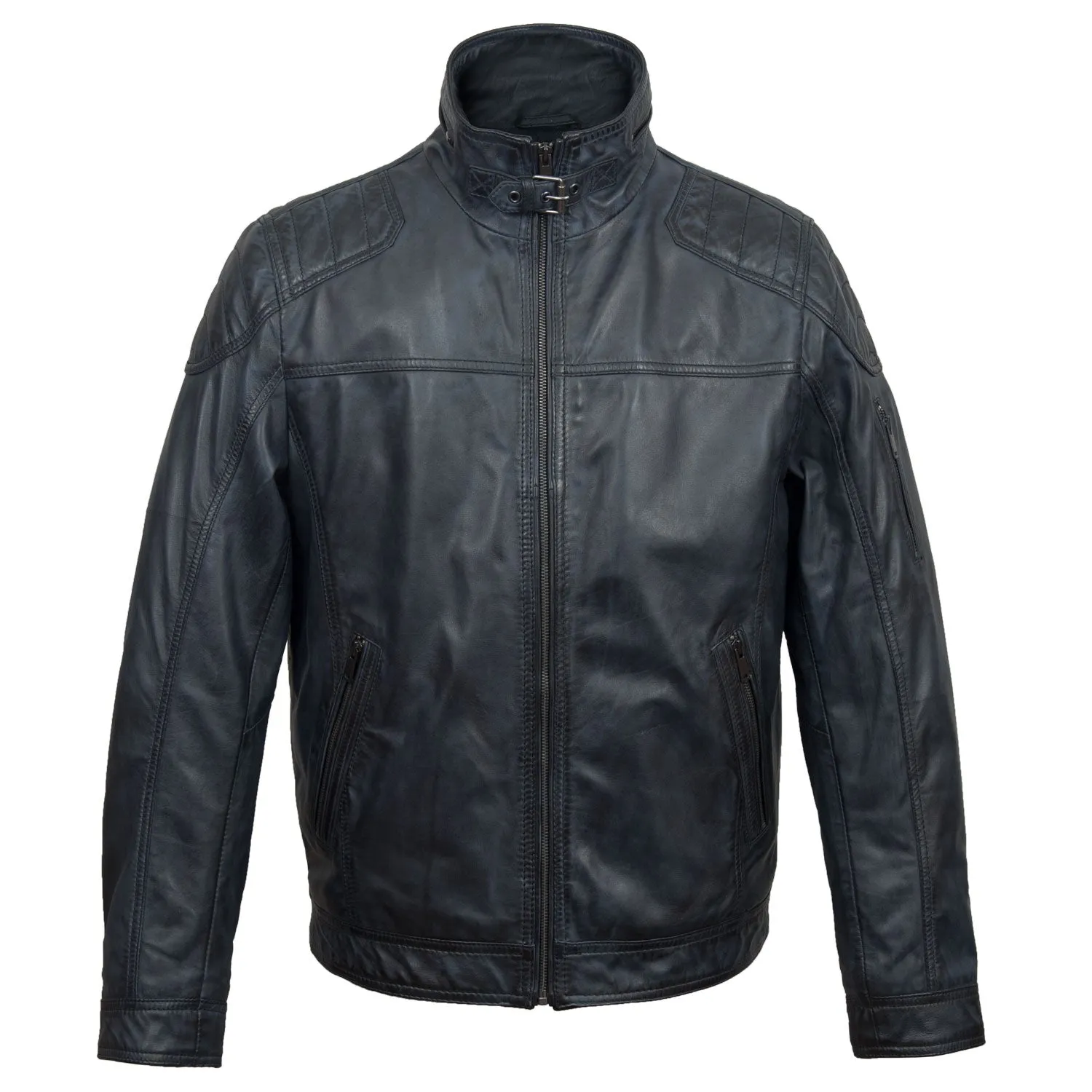 Mac: Men's Blue Leather Jacket