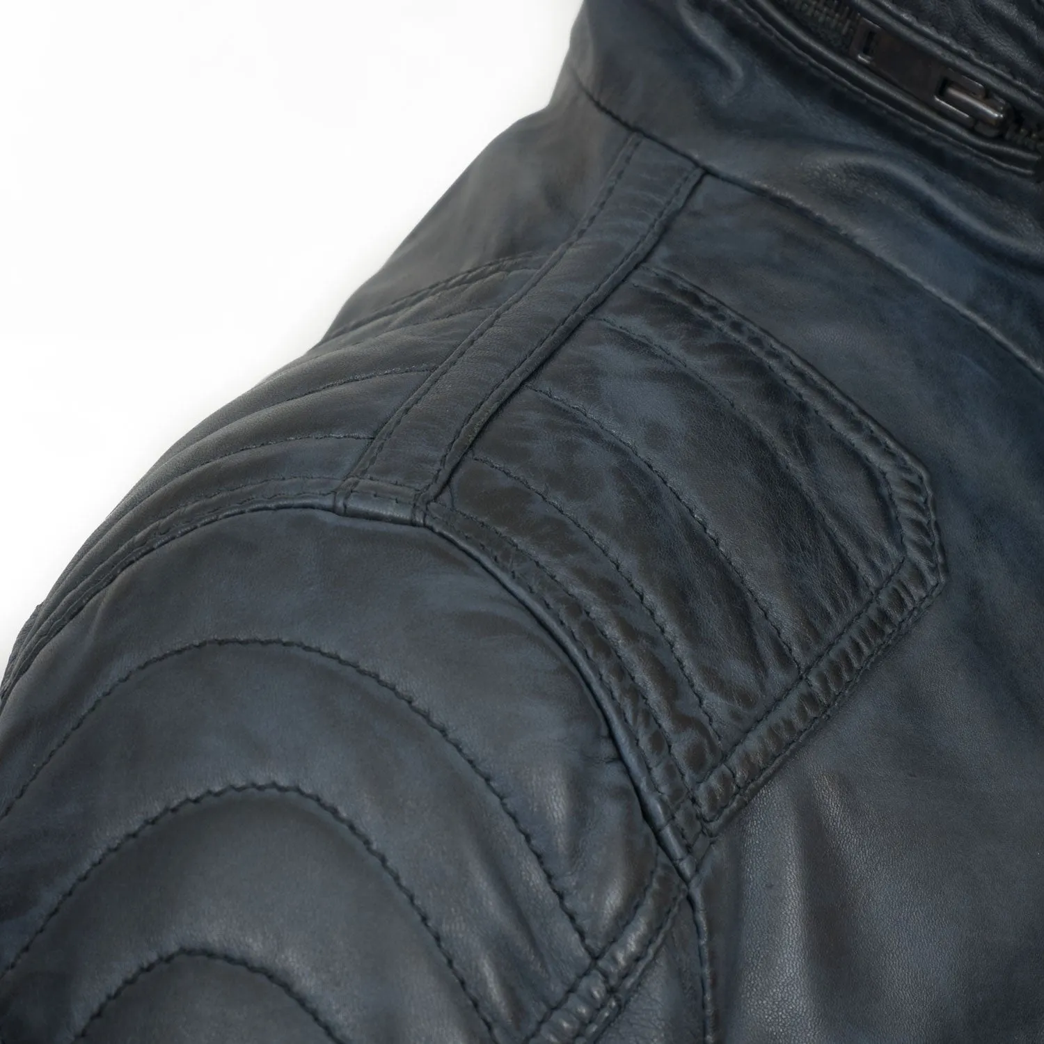 Mac: Men's Blue Leather Jacket