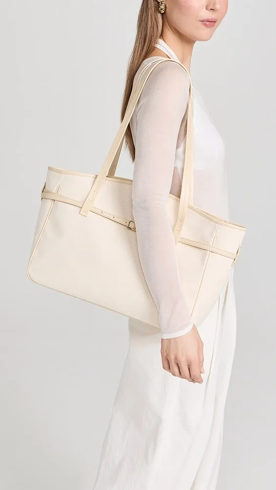 MANU Atelier   XL Du Jour Canvas and Soft Calf Leather Tote 