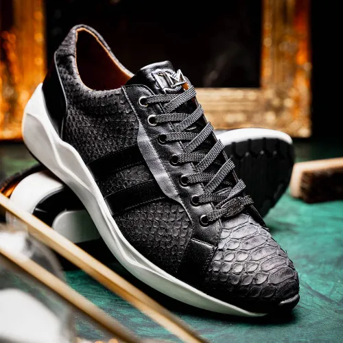 Marco Di Milano Verona Black Python & Calfskin Sneakers