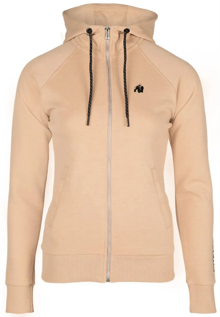 Marion Zipped Hoodie - Beige - XS Gorilla Wear