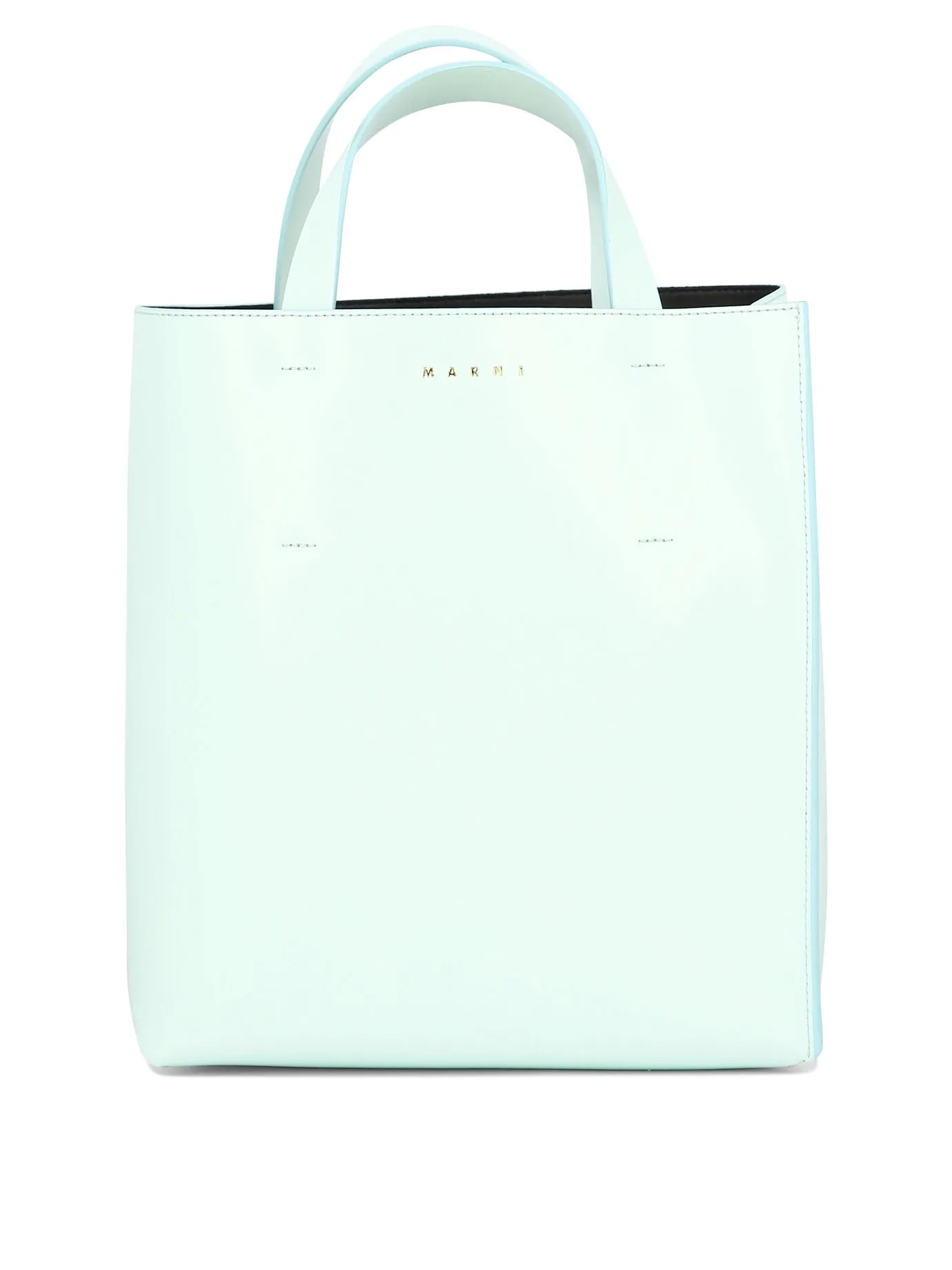 MARNI Women's Small Museo Colorblock Leather Tote with Detachable Strap - Light Blue