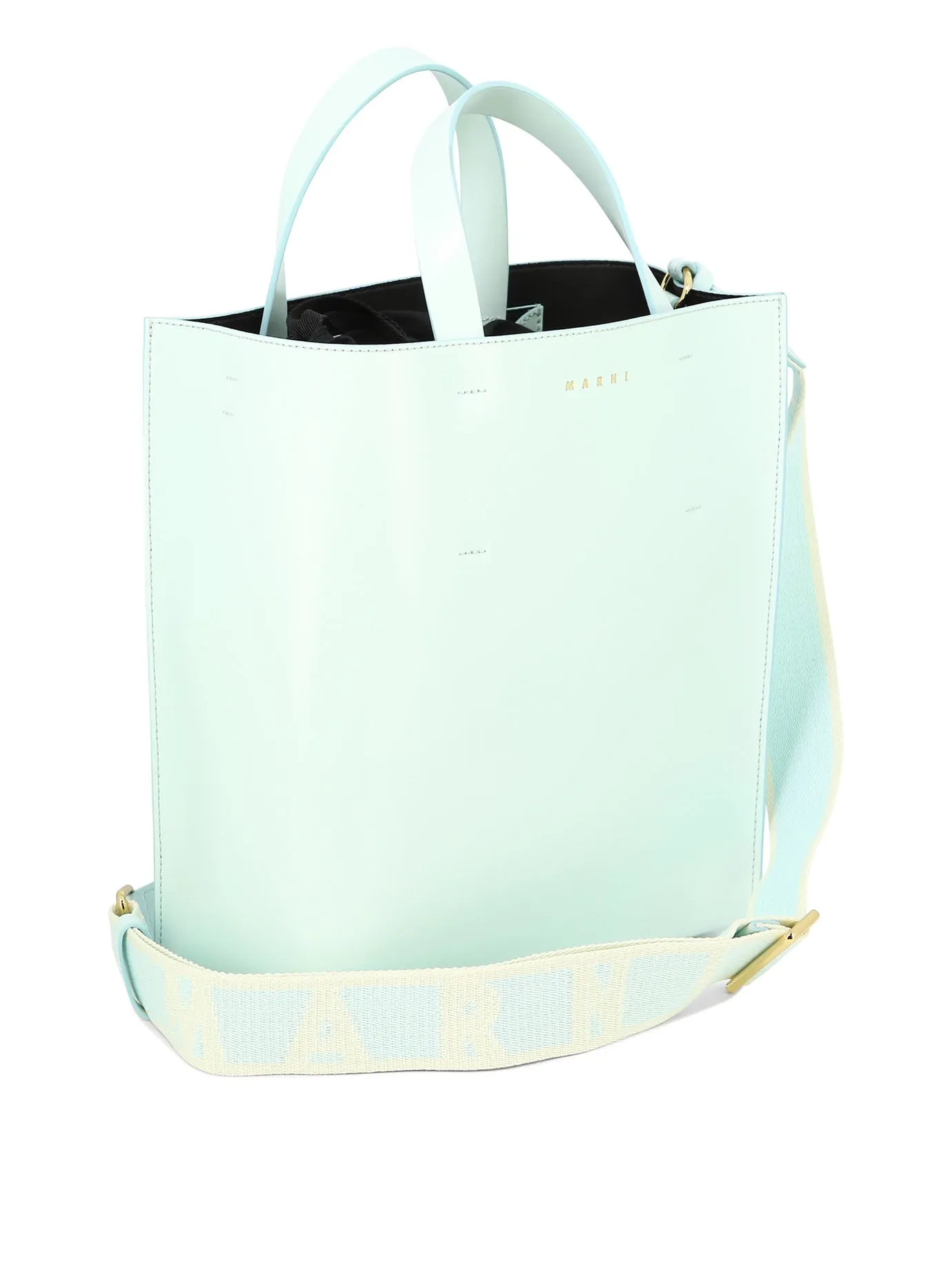 MARNI Women's Small Museo Colorblock Leather Tote with Detachable Strap - Light Blue