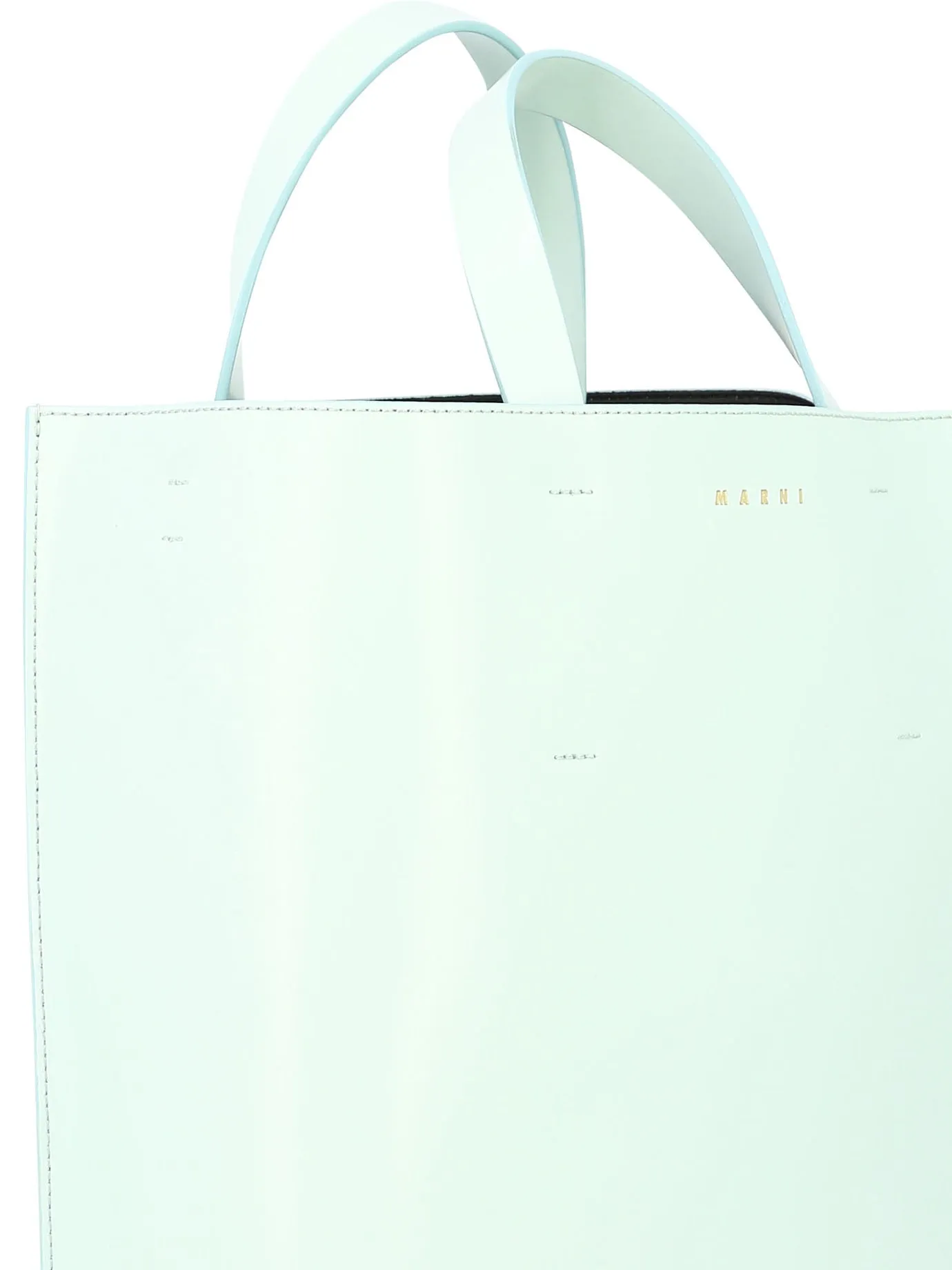 MARNI Women's Small Museo Colorblock Leather Tote with Detachable Strap - Light Blue