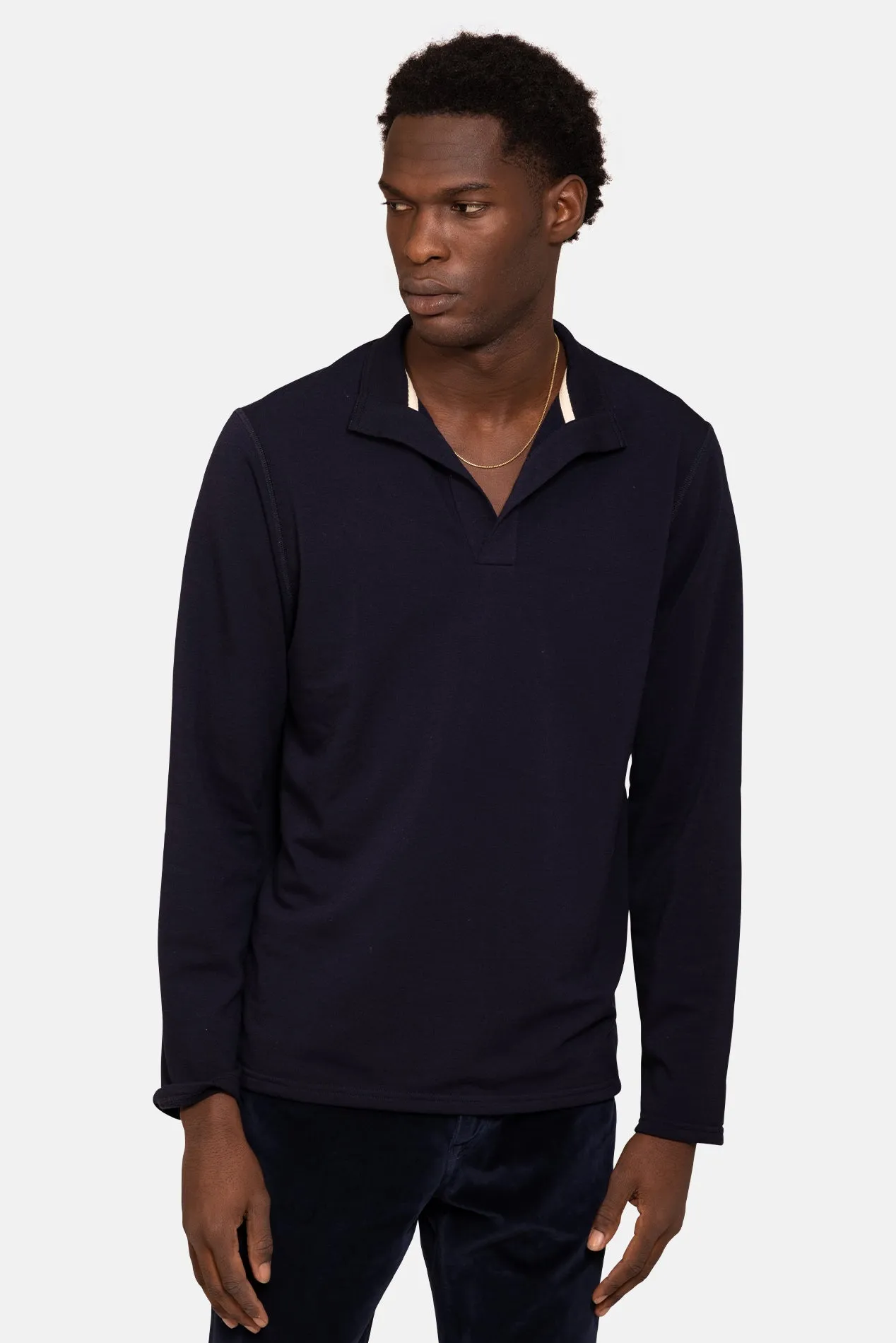 Mason Pop Collar Pullover Deep Navy