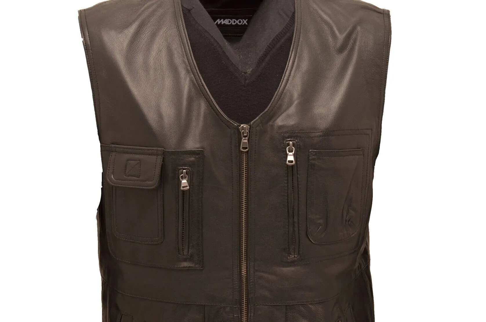 Men's black \gero\ leather vest