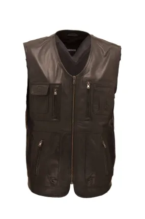 Men's black \gero\ leather vest