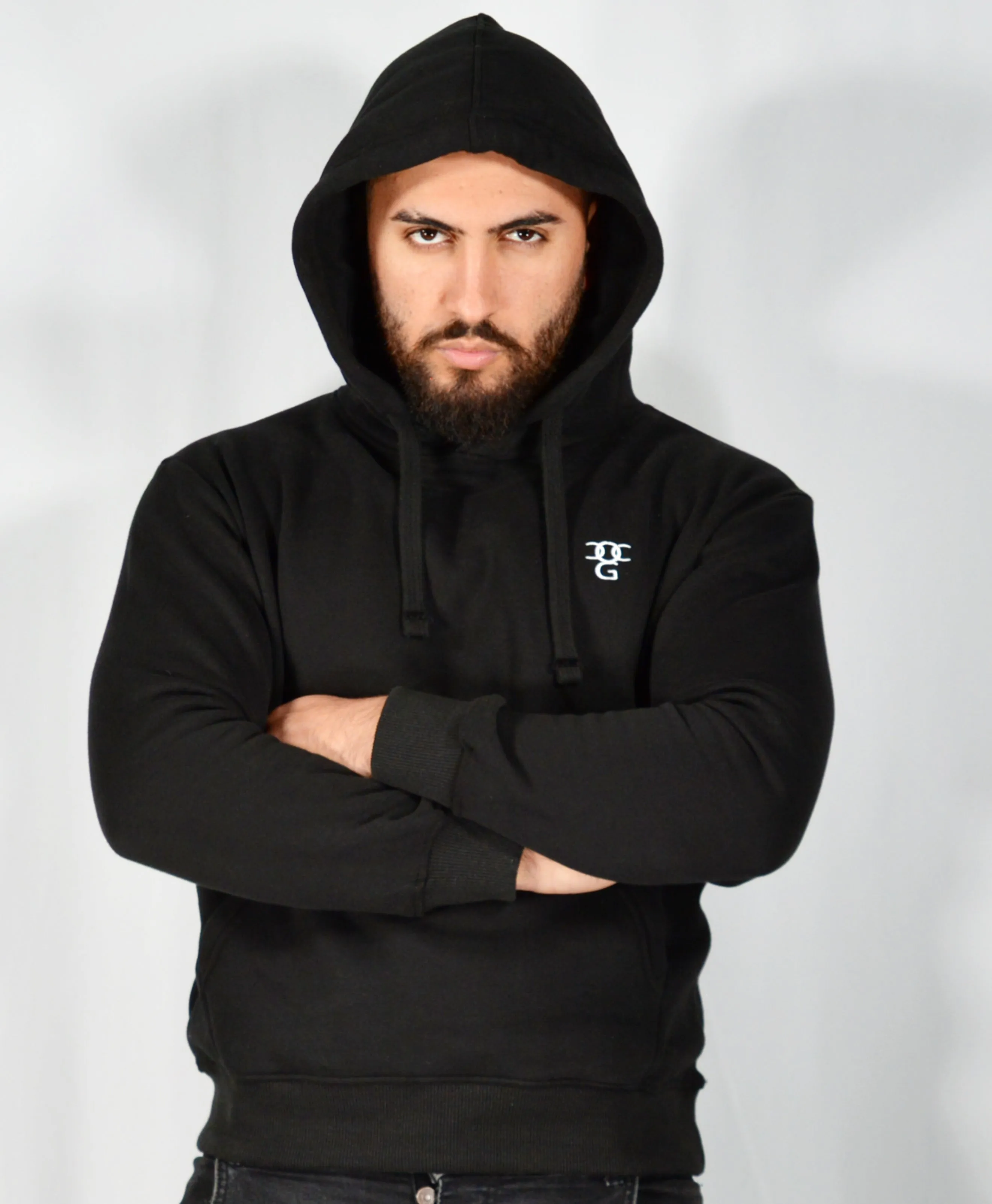 Mens O.G. Symbol Black Pullover Hooded Top