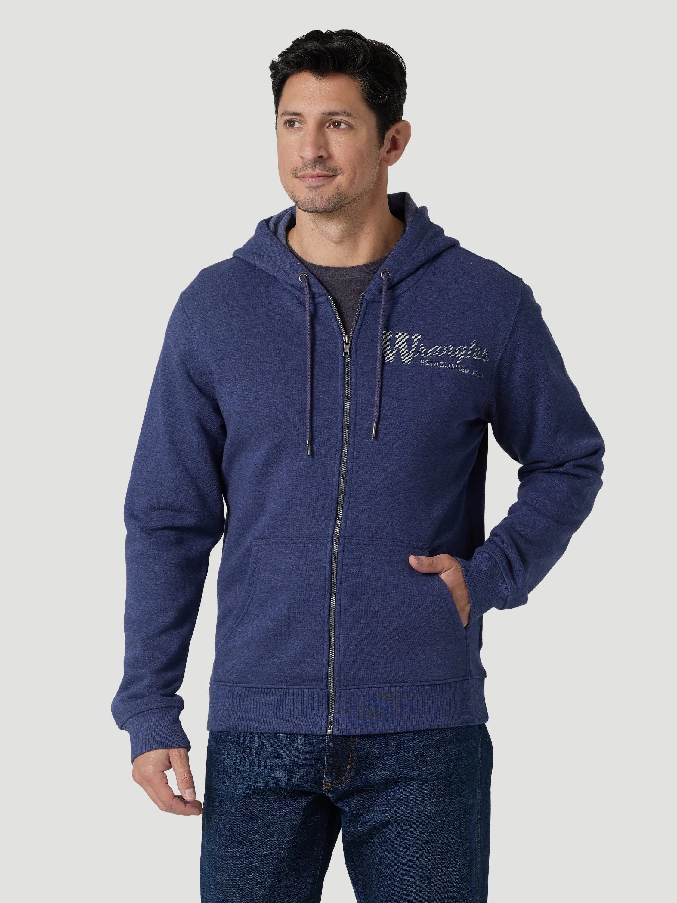 Men's Wrangler Logo Zip Hoodie #112324839