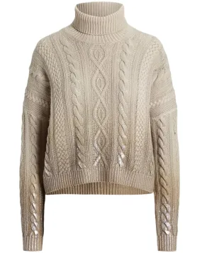 Metallic Wheat Turtleneck Sweater