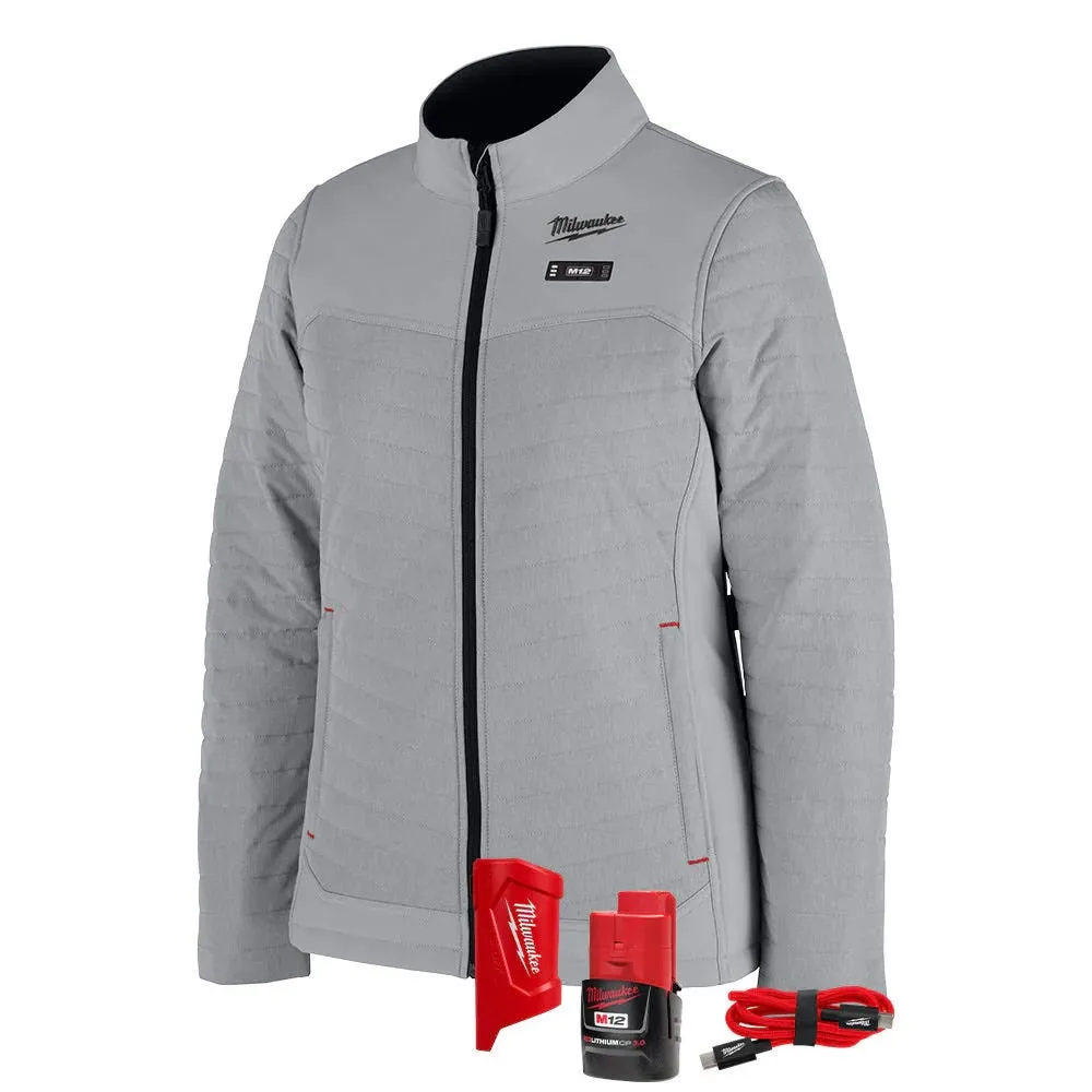 Milwaukee Tools M12 Women's Heated Axis Jacket Grey, Kit F102G