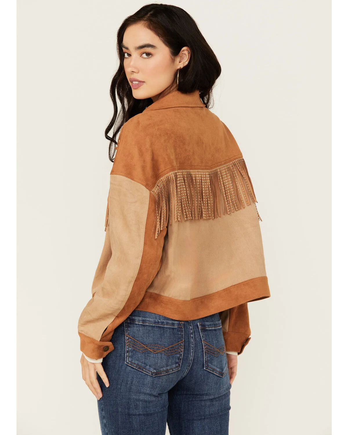 Miss Me Women's Western Embroidered Fringe Jacket