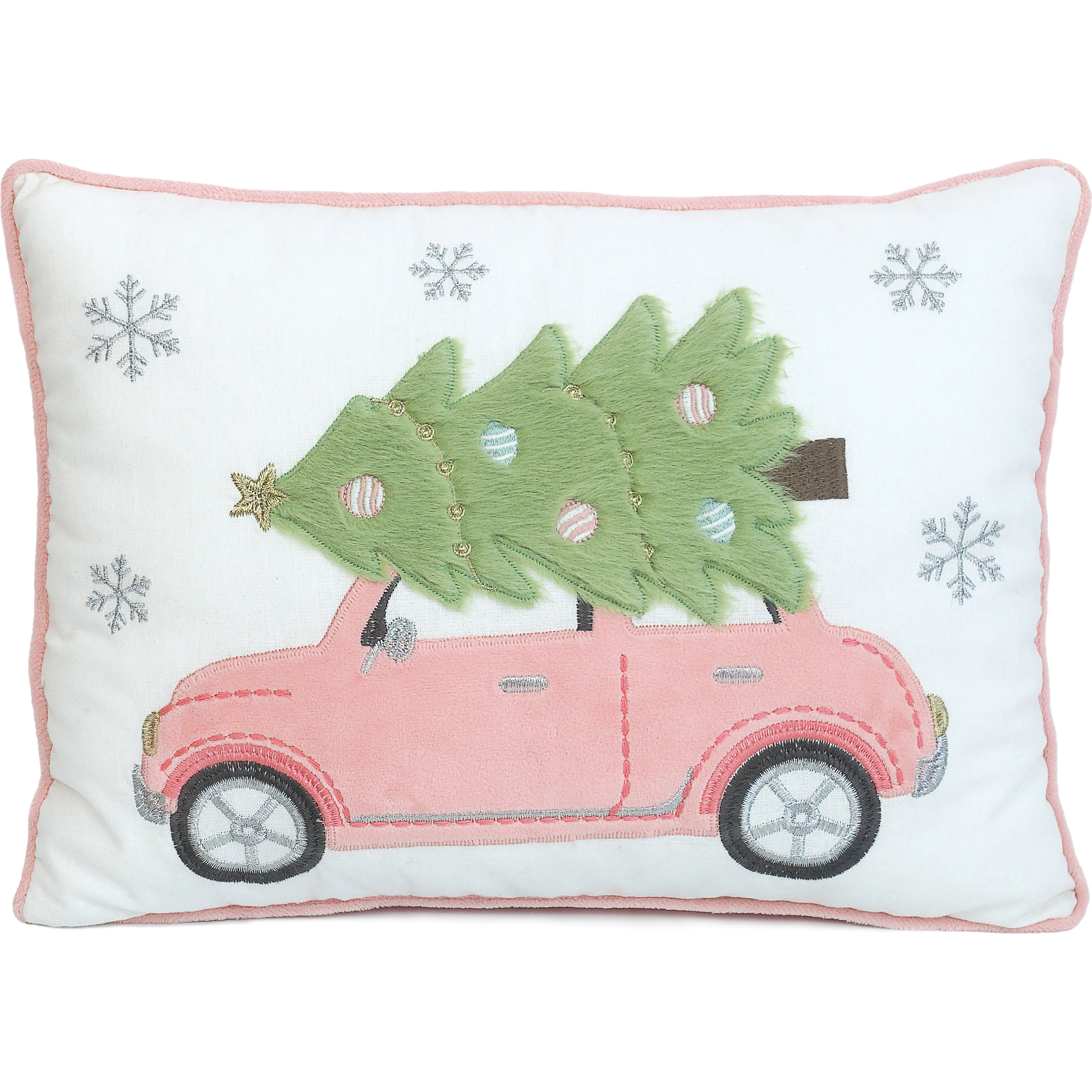 MON AMI Pink Holiday Lumbar Pillow