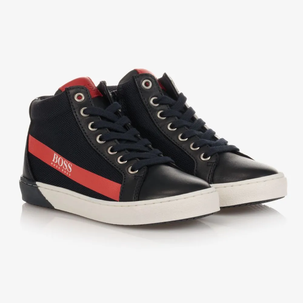 Navy Blue Hi-Top Trainers