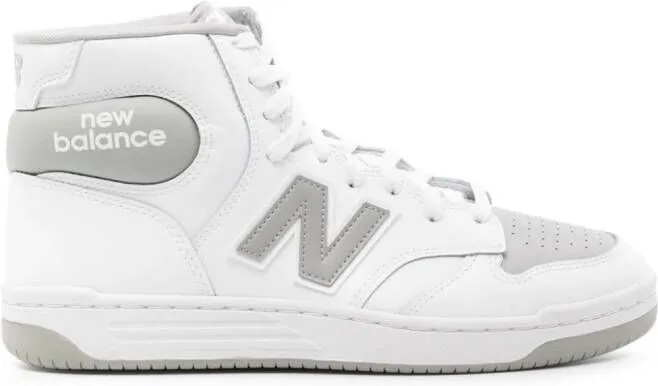 New Balance logo-patch leather sneakers White