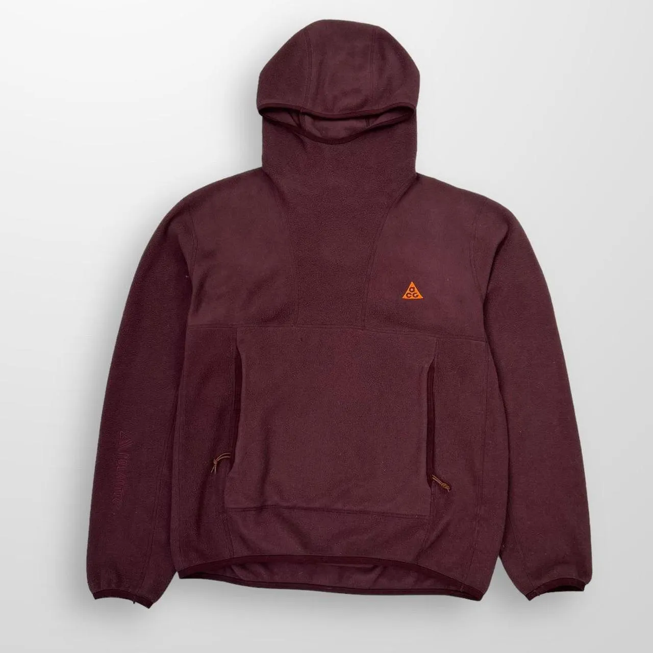 Nike ACG Polartec Tracksuit In 'Wolf Tree' Burgundy & Orange