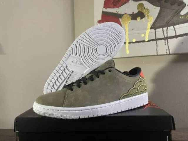 Nike Air Jordan 1 Centre Court Oil Green DJ2756-300 Men'...