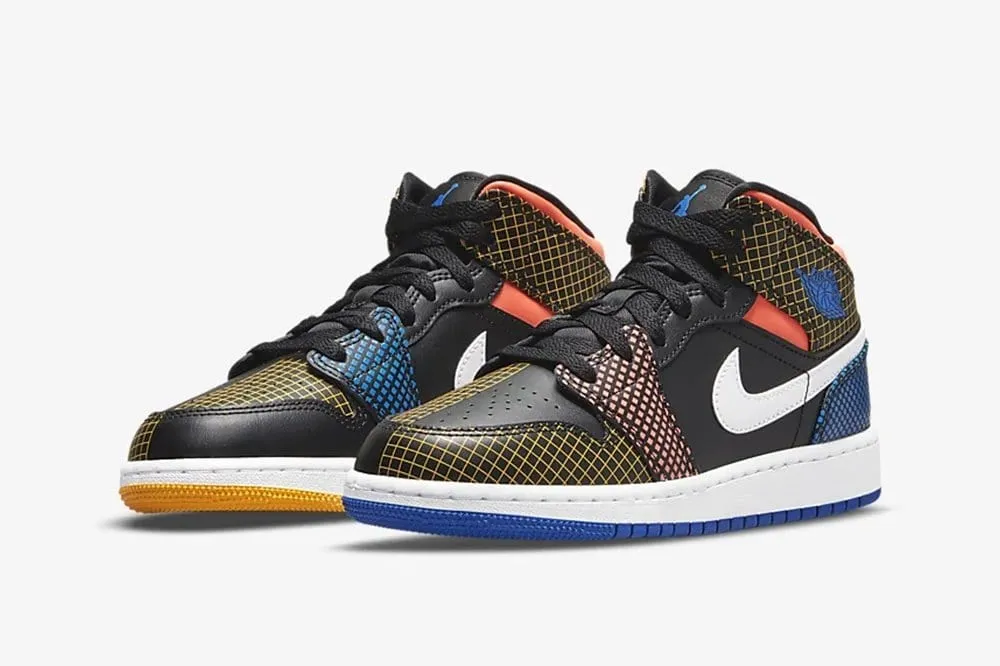 Nike Air Jordan 1 Mid MMD Multi-Colour Grid (GS)