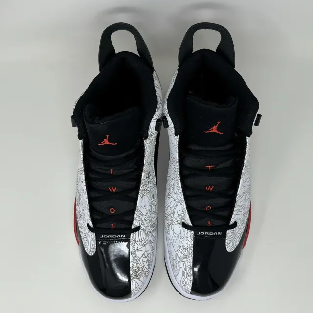 Nike Air Jordan Dub Zero Fire Red Black Red Laser Grey M...