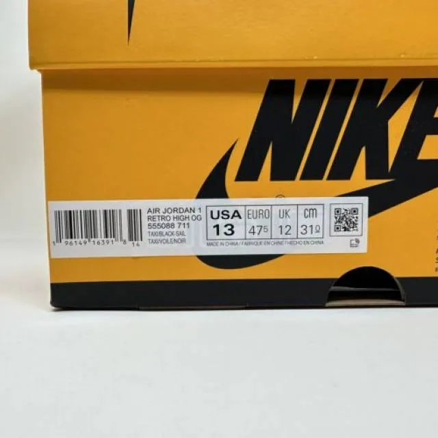 Nike Air Jordan Retro I 1 High OG Taxi Yellow Toe 2022 M...