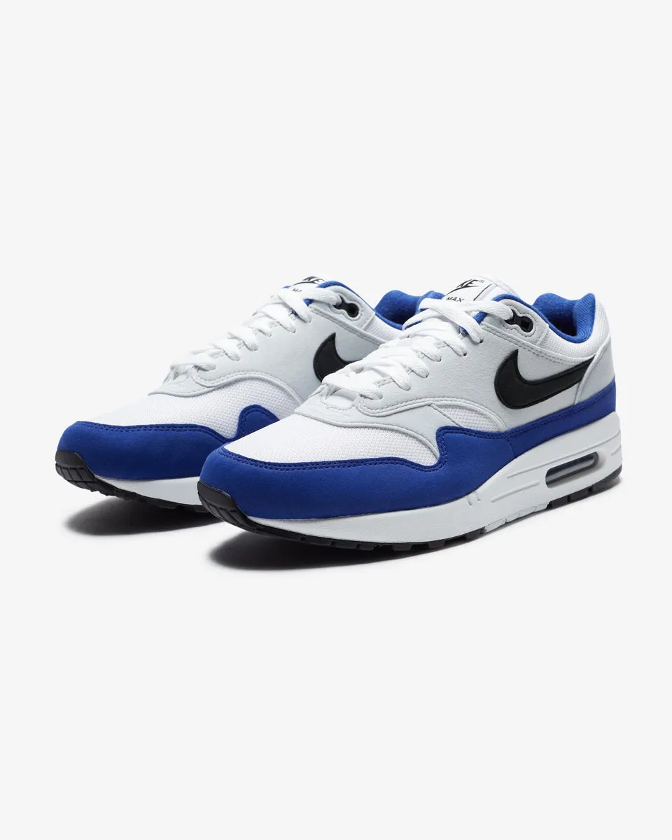 NIKE AIR MAX 1 - WHITE/ BLACK/ DEEPROYALBLUE