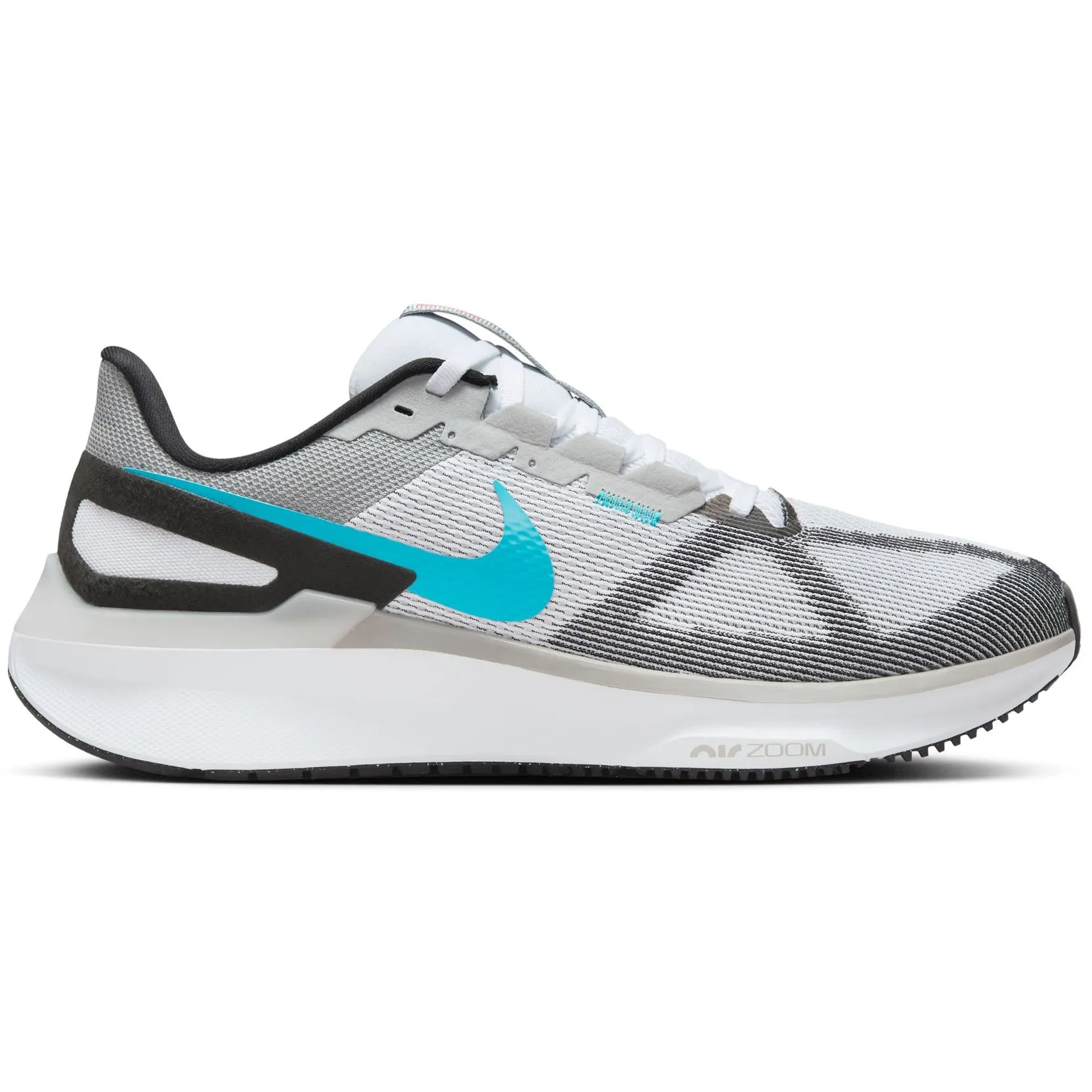 Nike Men's Air Zoom Structure 25 Running Shoes White / Gamma Blue / Black / Hot Lava