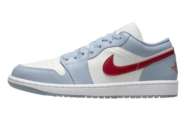 Nike Women's Air Jordan 1 Low (Blue Whisper Dune Red/ Sa...