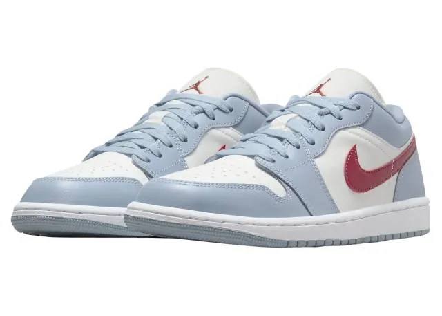 Nike Women's Air Jordan 1 Low (Blue Whisper Dune Red/ Sa...