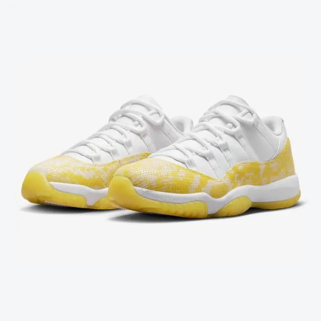 Nike Women's Air Jordan 11 Low (Yellow Snakeskin/ White/...