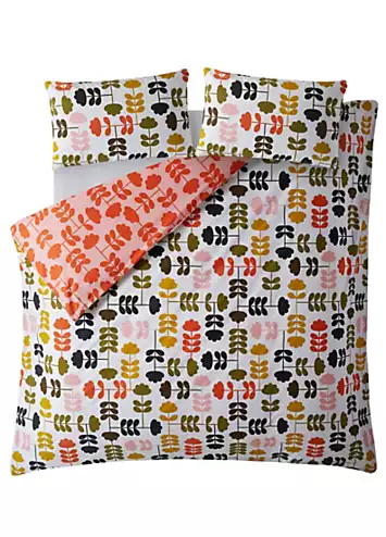 Orla Kiely Cut Stem100% Cotton percale 200 Thread Count Duvet Cover Set - Paprika | Kaleidoscope