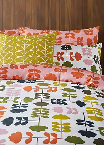 Orla Kiely Cut Stem100% Cotton percale 200 Thread Count Duvet Cover Set - Paprika | Kaleidoscope