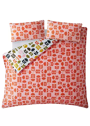 Orla Kiely Cut Stem100% Cotton percale 200 Thread Count Duvet Cover Set - Paprika | Kaleidoscope