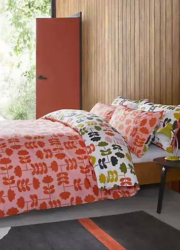 Orla Kiely Cut Stem100% Cotton percale 200 Thread Count Duvet Cover Set - Paprika | Kaleidoscope