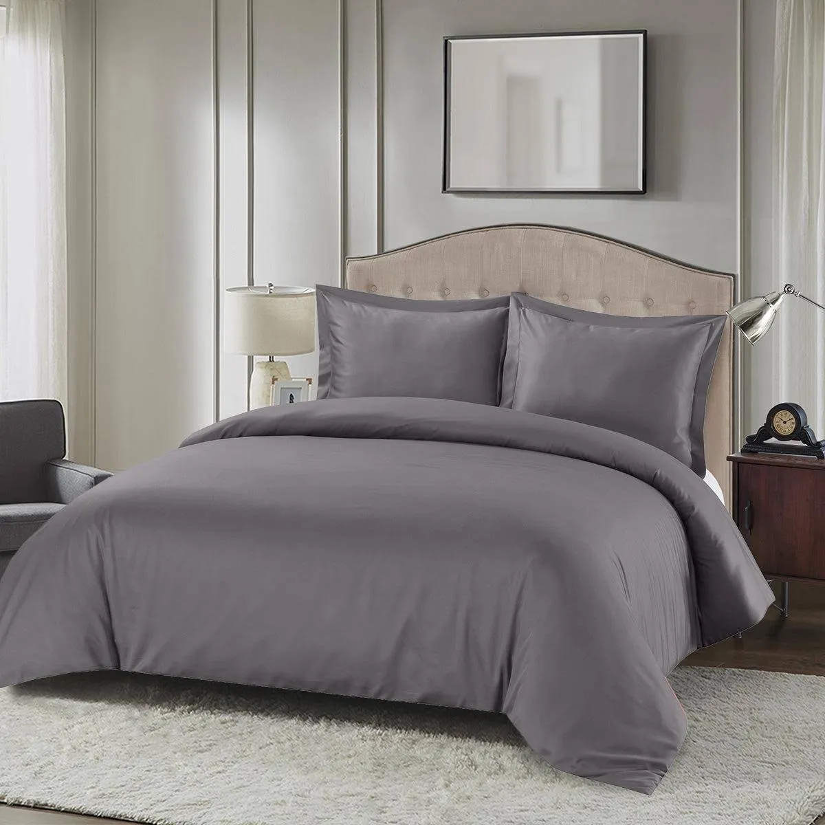 Oversized Bamboo Duvet Cover Set Charcoal / Oversized King/Calking