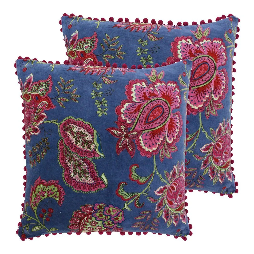 Paoletti Malisa Floral 50Cm Cotton Cushion with Filling Pillow