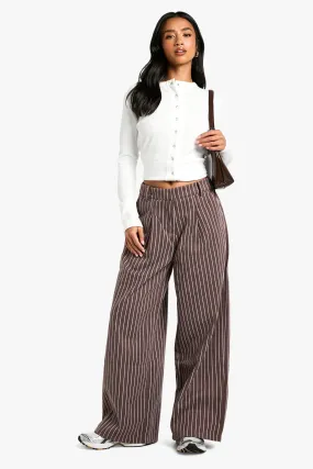 Petite Stripe Wool Look Trousers