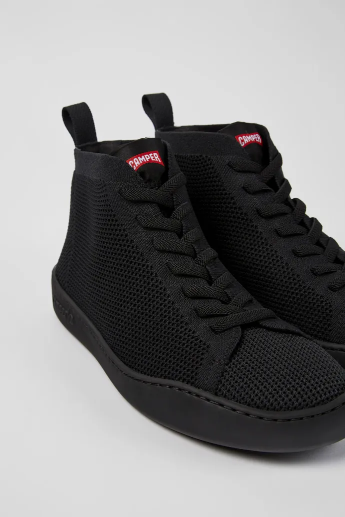 Peu Touring Black one-piece knit sneakers for men