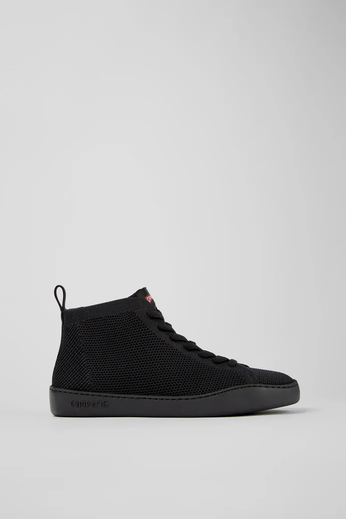 Peu Touring Black one-piece knit sneakers for men